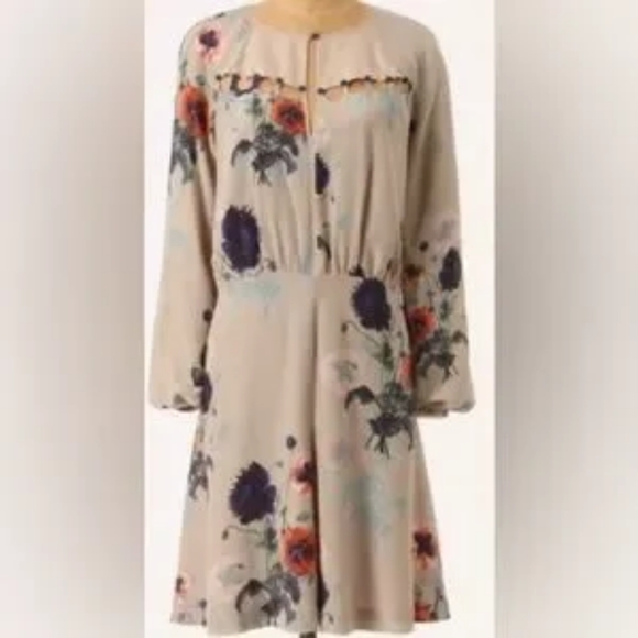 Rare Leifsdottir ottoman poppies silk dress size 8 - Picture 3 of 5